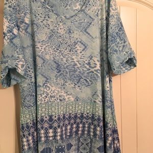 Awesome top with shades of blue & sparkle detail!